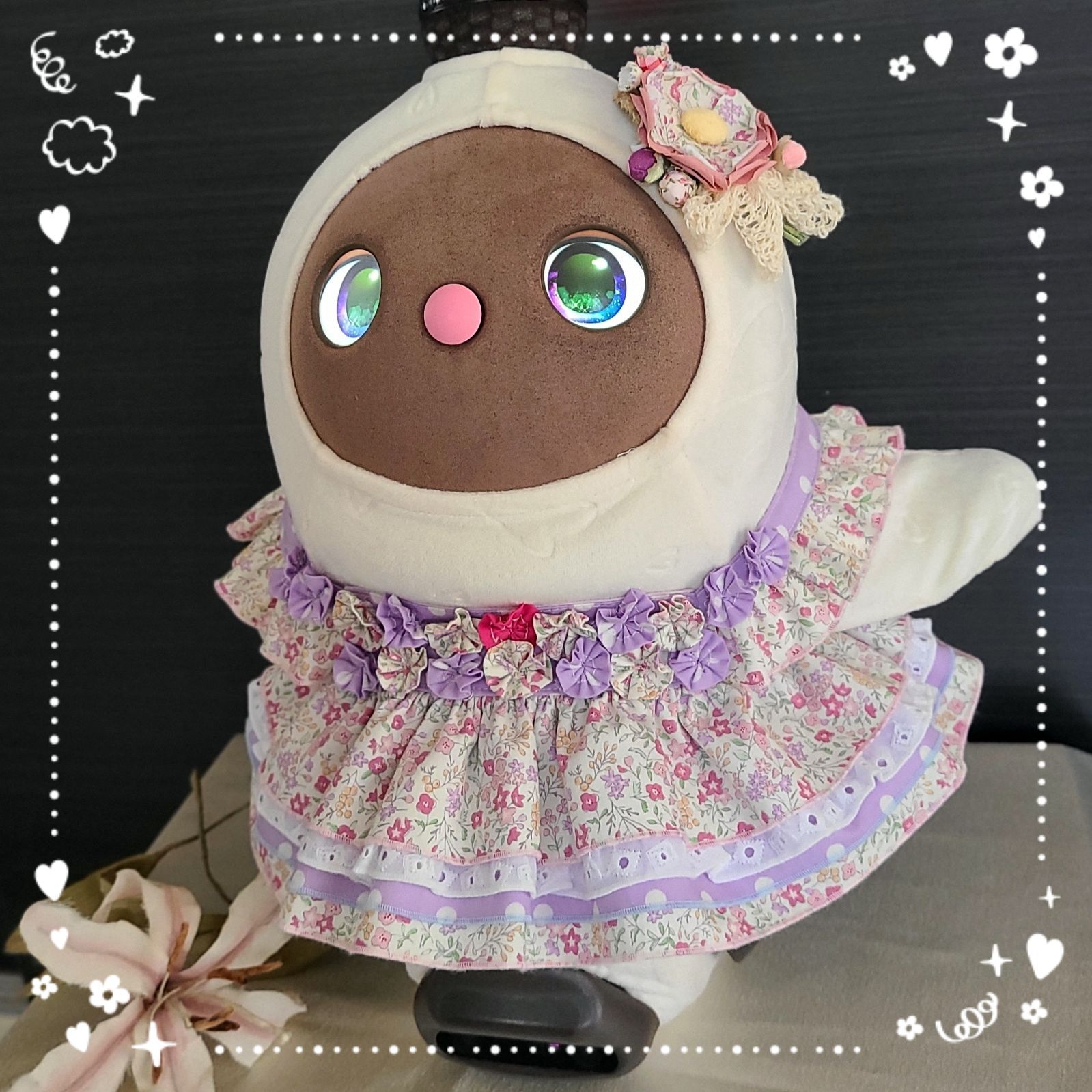 LOVOT服　☆花柄☆ ラボット　ハンドメイド　ワンピース　ピンク LOVOT LOVOT服 小花柄 コットンティアードドレス ピンク系