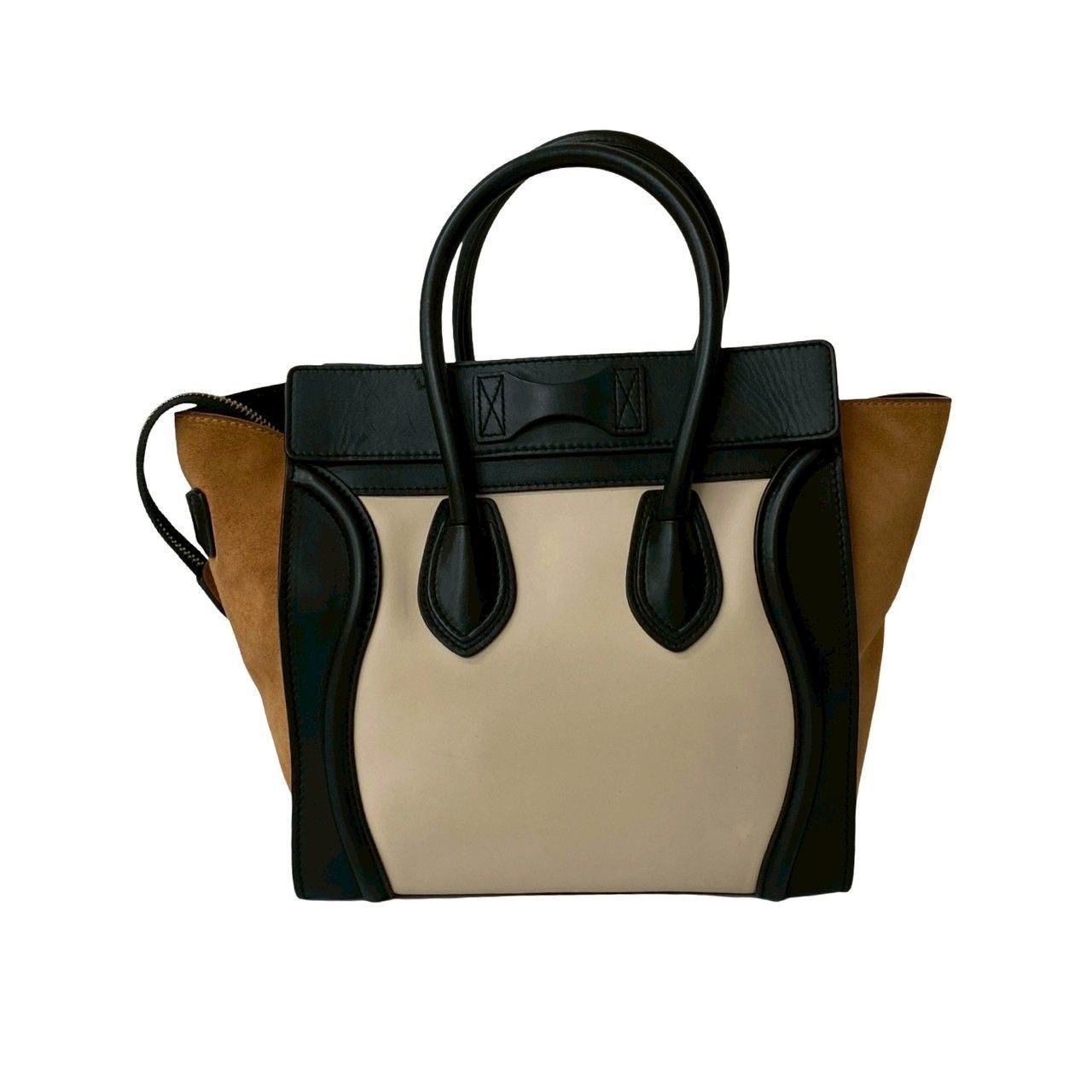 セリーヌ　ラゲージ　スウェード　レザー CELINE セリーヌ ラゲージ ナノショッパー ブランドオフ