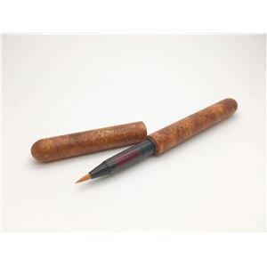 日本製 銘木材 筆ペン|文房具 花梨こぶ杢 かりんこぶもく 中太字 文具 オフィス用品 ステーショナリー