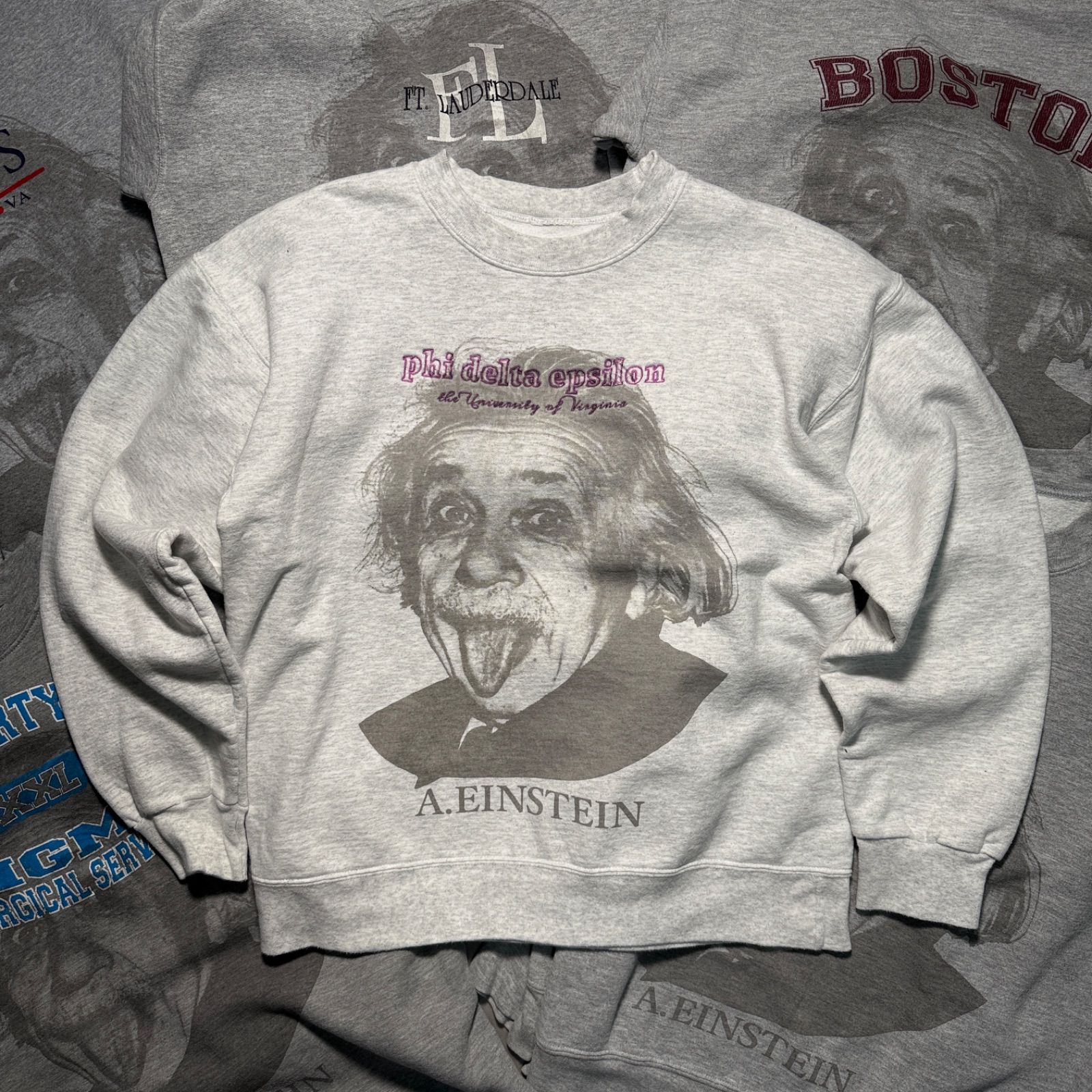 EINSTEIN OverPrint Sweatshirt アインシュタイン オーバープリント 