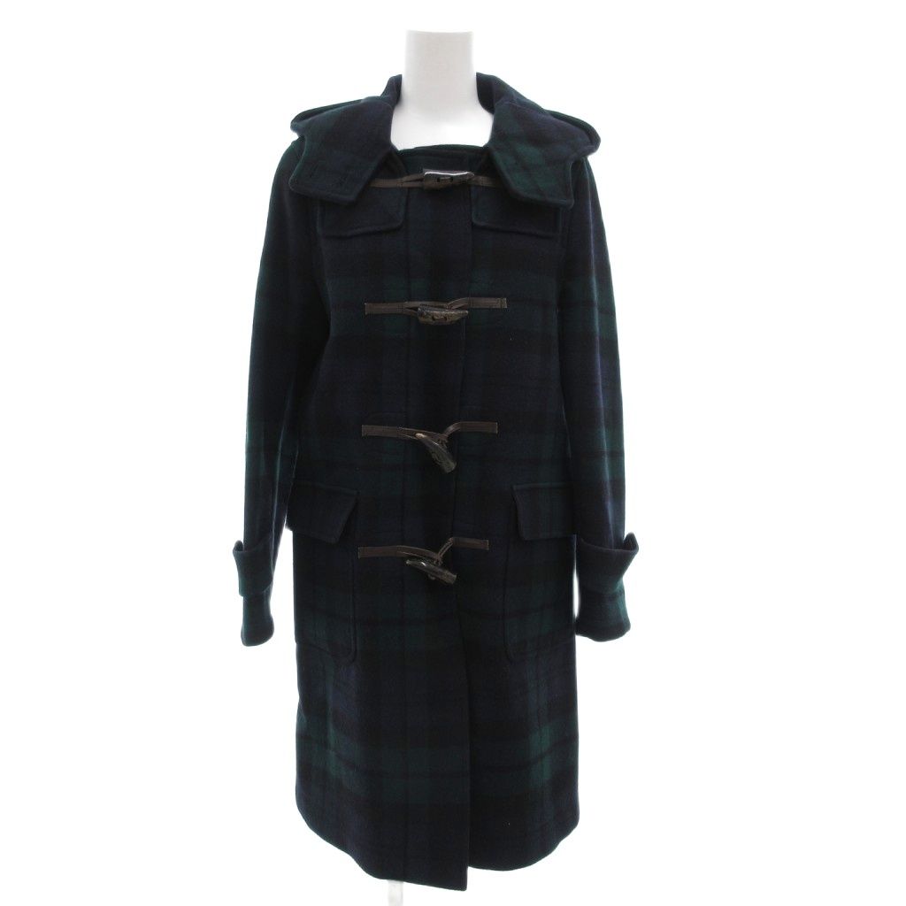 マッキントッシュ MACKINTOSH GOLDEN FOX ダッフルコート フード ロング ブラックウォッチ 英国製 34 紺 ネイビー 緑 グリーン |GV GY19