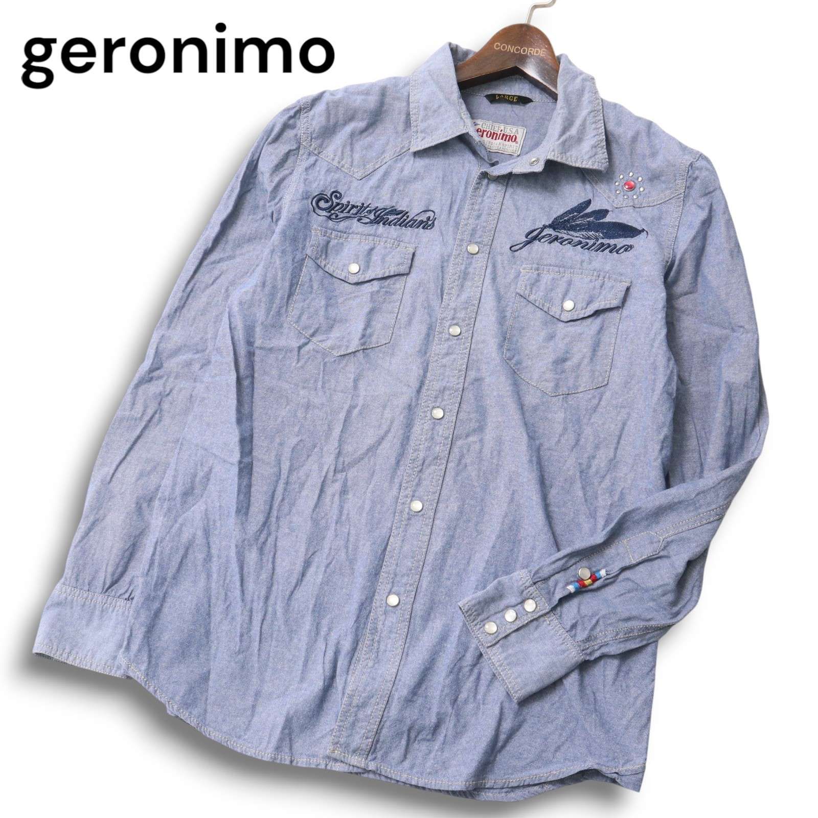 geronimo ジェロニモ ロゴ イーグル 刺繍☆ スタッズ 長袖