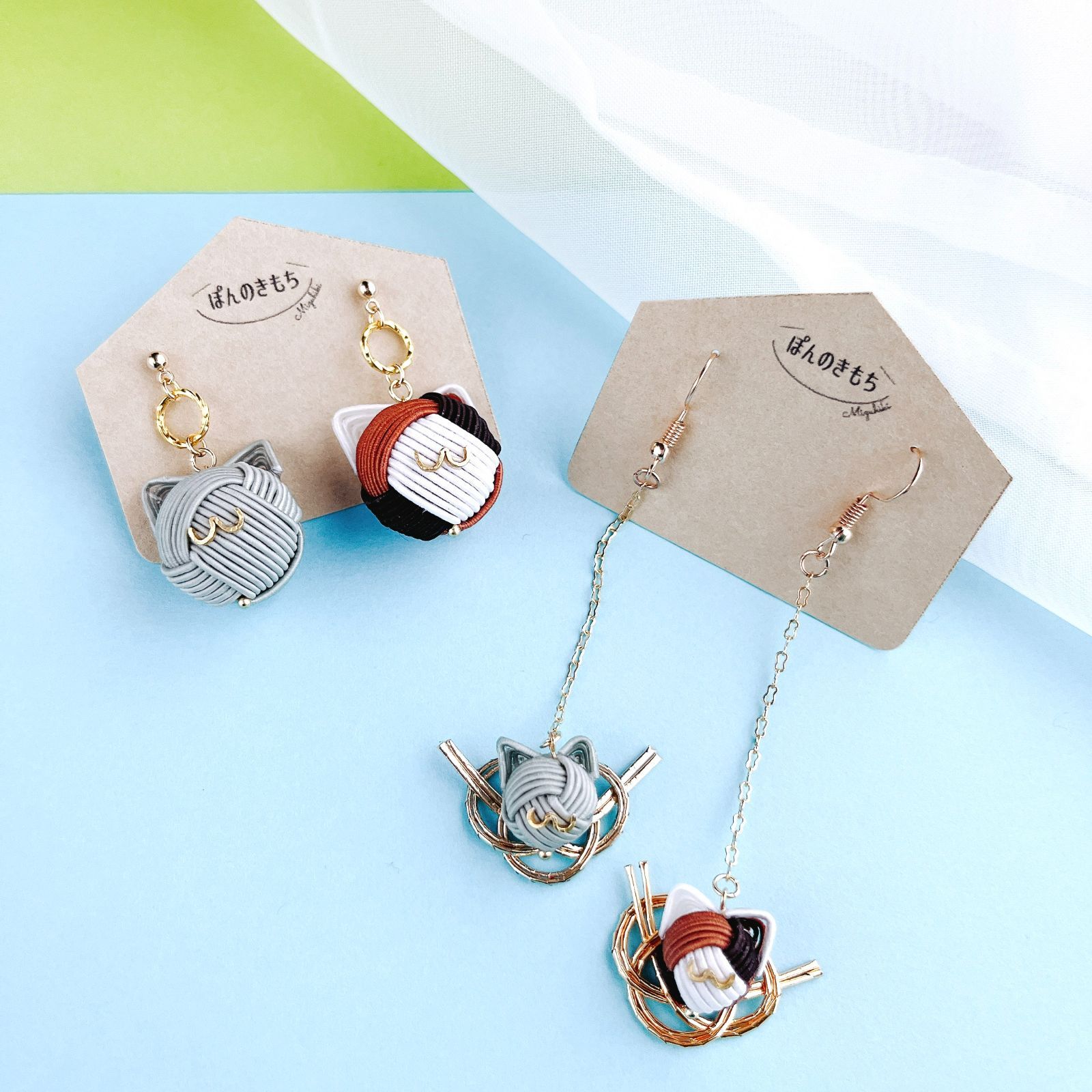 にゃんこピアス .イヤリング. チャーム にゃんこVer.】クレーンゲームピアス/イヤリング - マルま工房