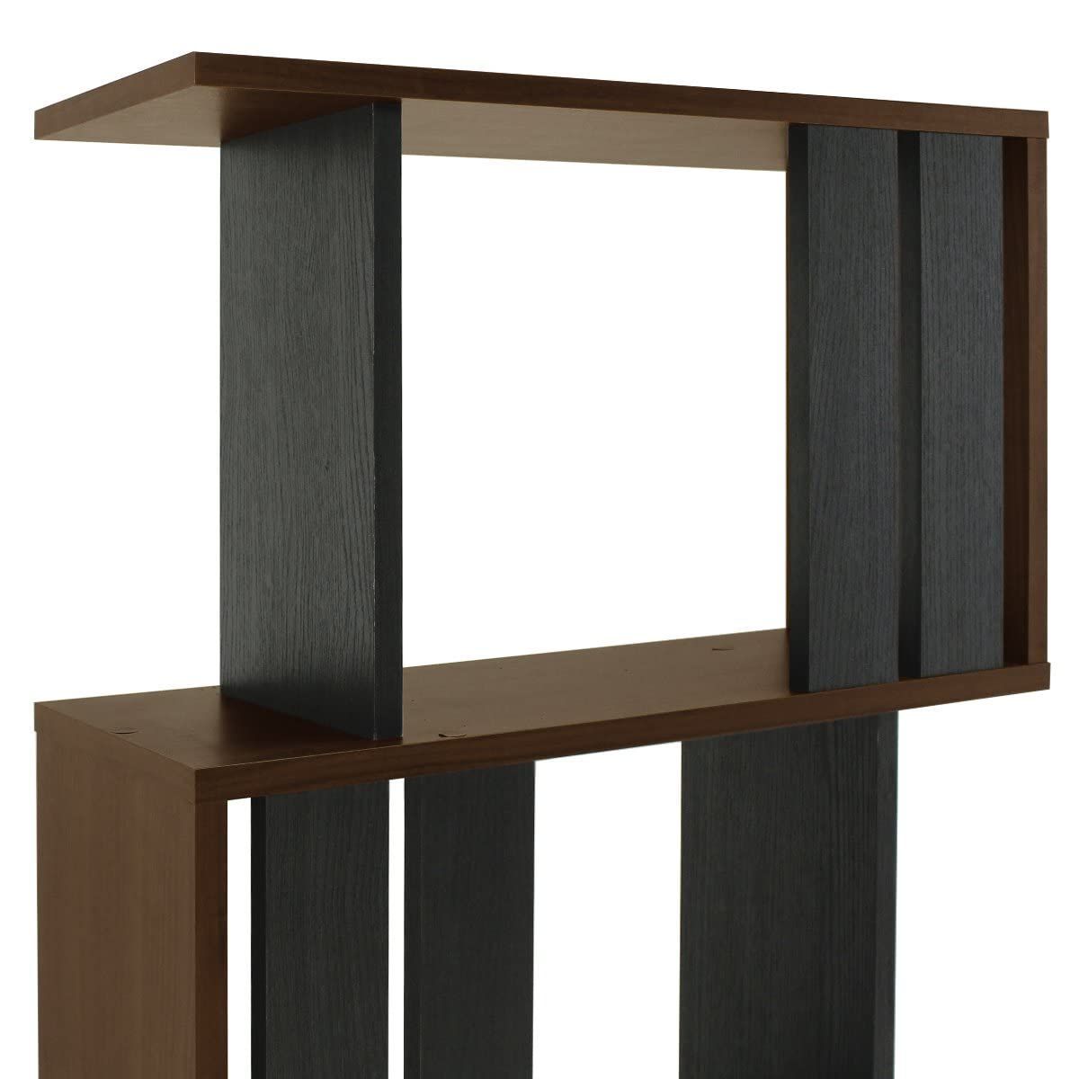 在庫 白井産業 横置きできる ジグザグラック パーテーション 本棚 背面化粧済 ダークブラウン 幅59.6 高さ142.4 奥行23.4cm COB-1460DK コビナス NEXPOTALLINN_EU