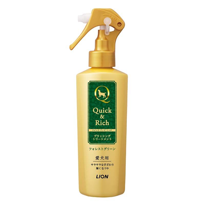 同梱不可 24個セット ライオンペット クイック＆リッチ ブラッシングトリートメント愛犬用フォレストグリーン200ml