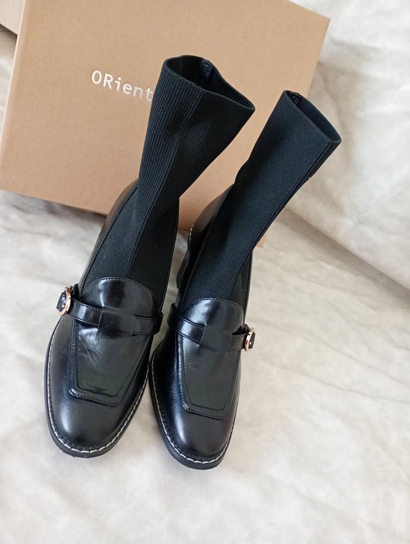 定価1.2万円 ランダ RANDA ニットドッキングブーツ LL