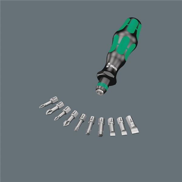 WERA ヴェラ 10点組 差込6.35 mm ドライバービットセット ハンドル付き 056653 工具 ツール DIY 作業工具 道具 ドライバービット ドライバー
