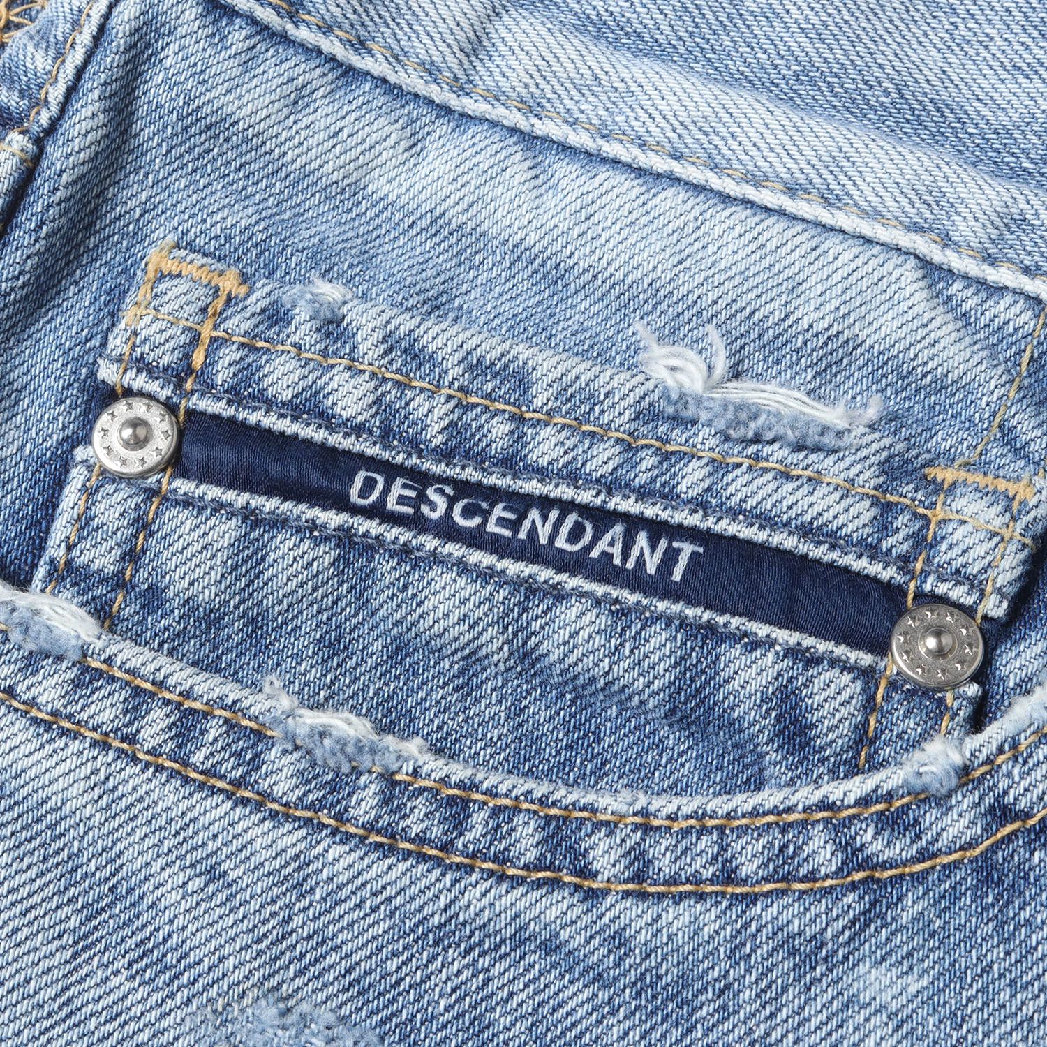 【美品】DESCENDANT ディセンダント ダメージデニム ジーンズ サイズ2 DESCENDANT ディセンダント DIN-4 DAMAGE JEANS ダメージ加工