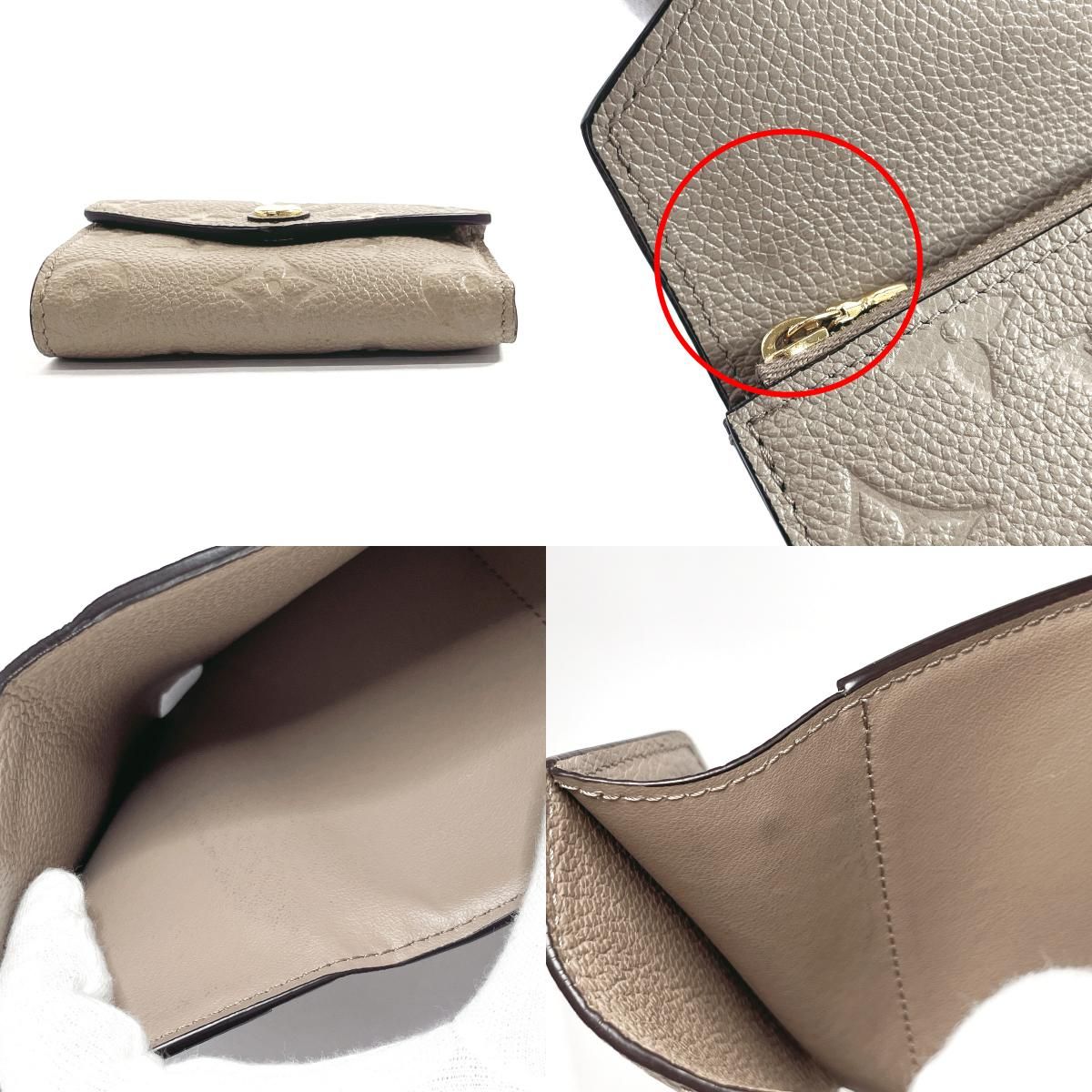 ベージュ レザー M69800 ポルトフォイユゾエ アンプラント ルイ