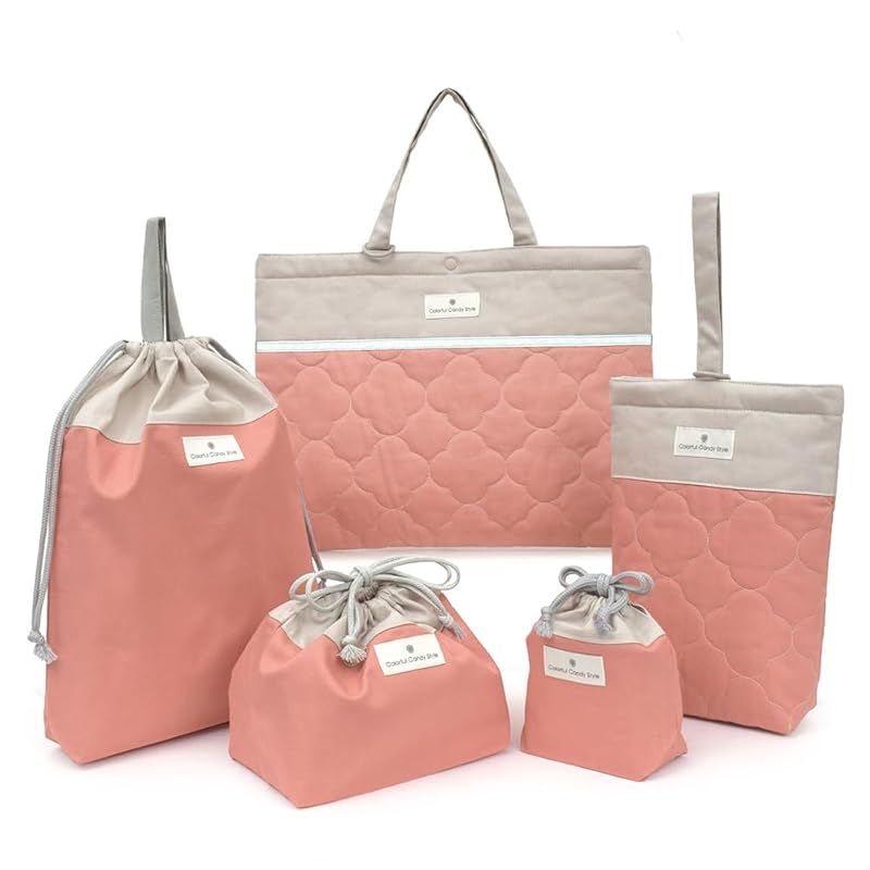 COLORFUL CANDY STYLE 入園入学セット くすみ無地 アプリコット 女の子 入園入学準備 レッスンバッグ シューズケース 子供 巾着袋 N8153900 0