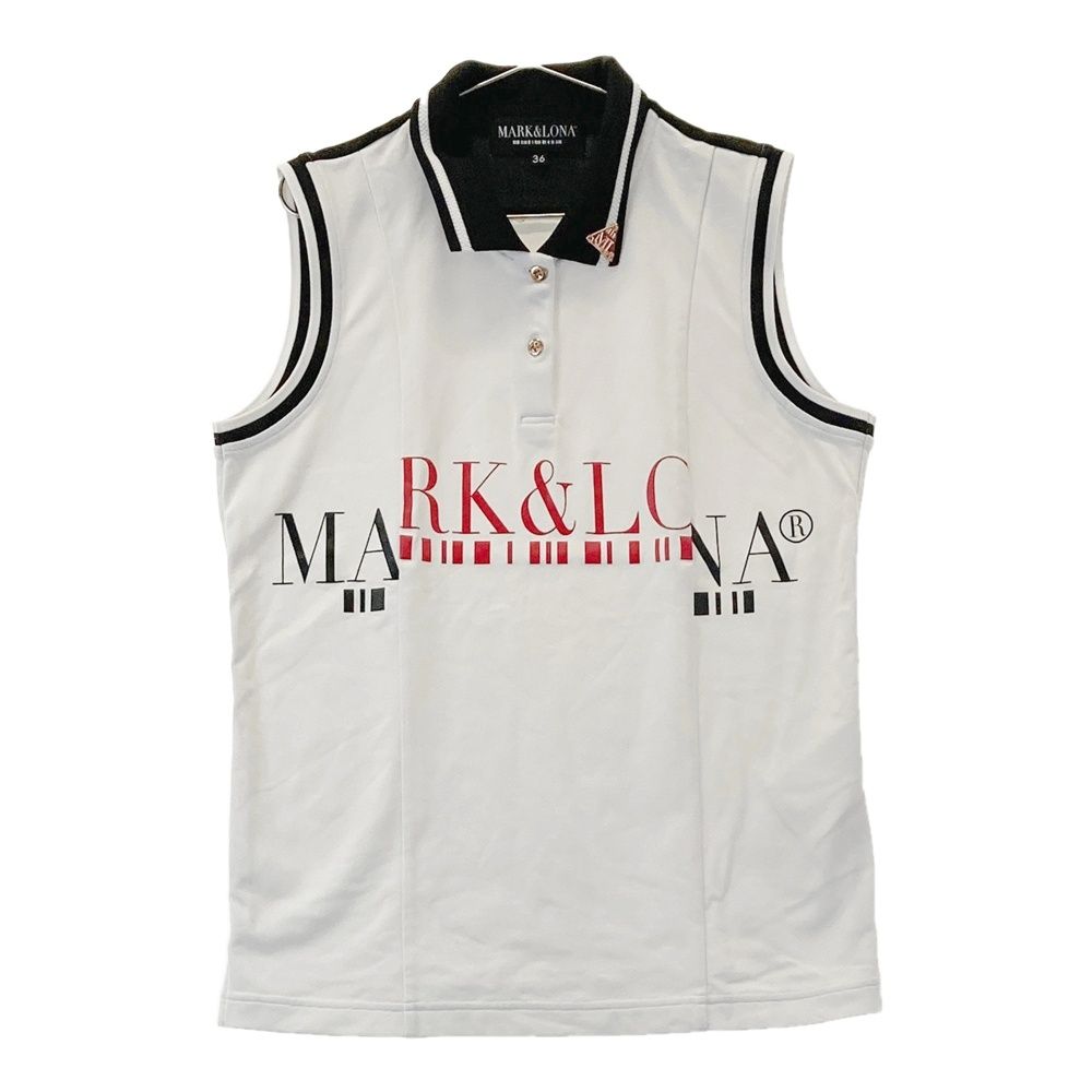 サイズ 36 MARK-LONA マークアンドロナ MCW-2C-AP51 ノースリーブポロシャツ ホワイト系 240101525539 ゴルフウェア レディース ストスト