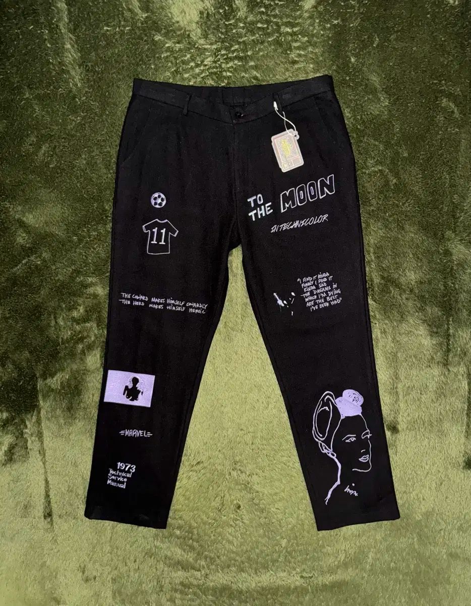 XL kidsuper キッドスーパー エンブロイダリー ウール スラックス ブラック