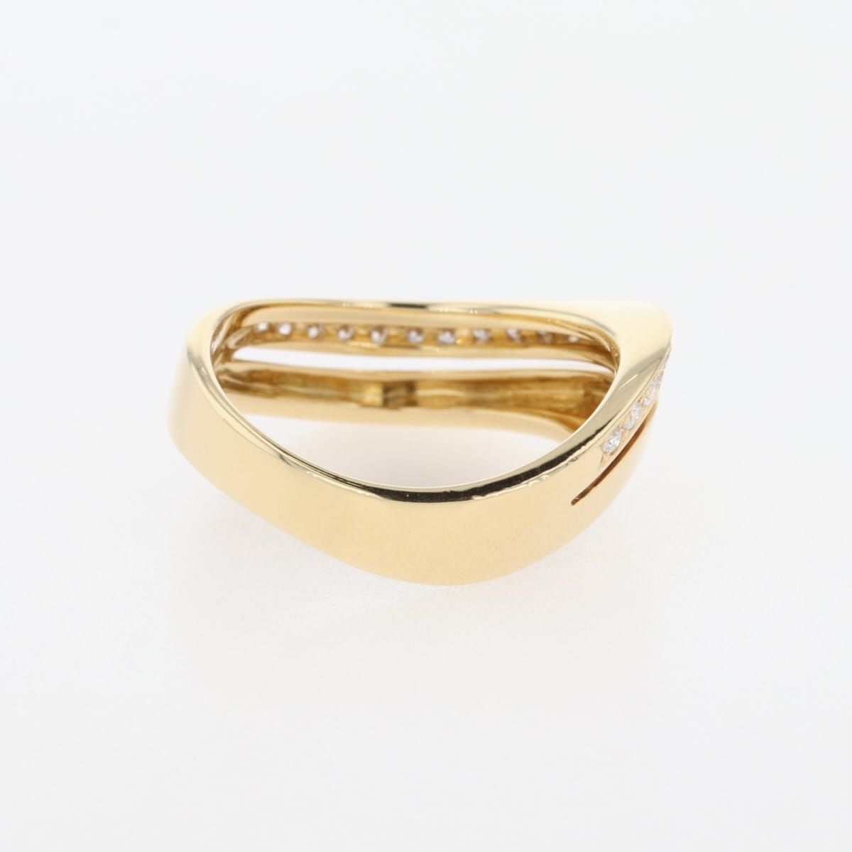 k18石付きメレダイヤ14.5号リング メレダイヤ デザインリング 14.5号 K18