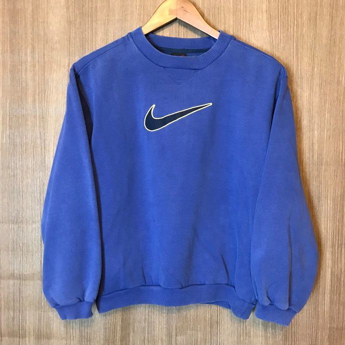 《キッズ》90s NIKE ナイキ スウォッシュ ロゴ 前V スウェット スエット トレーナー サイズ キッズ L（152-158）レディース S位 90年代 古着 k24110108