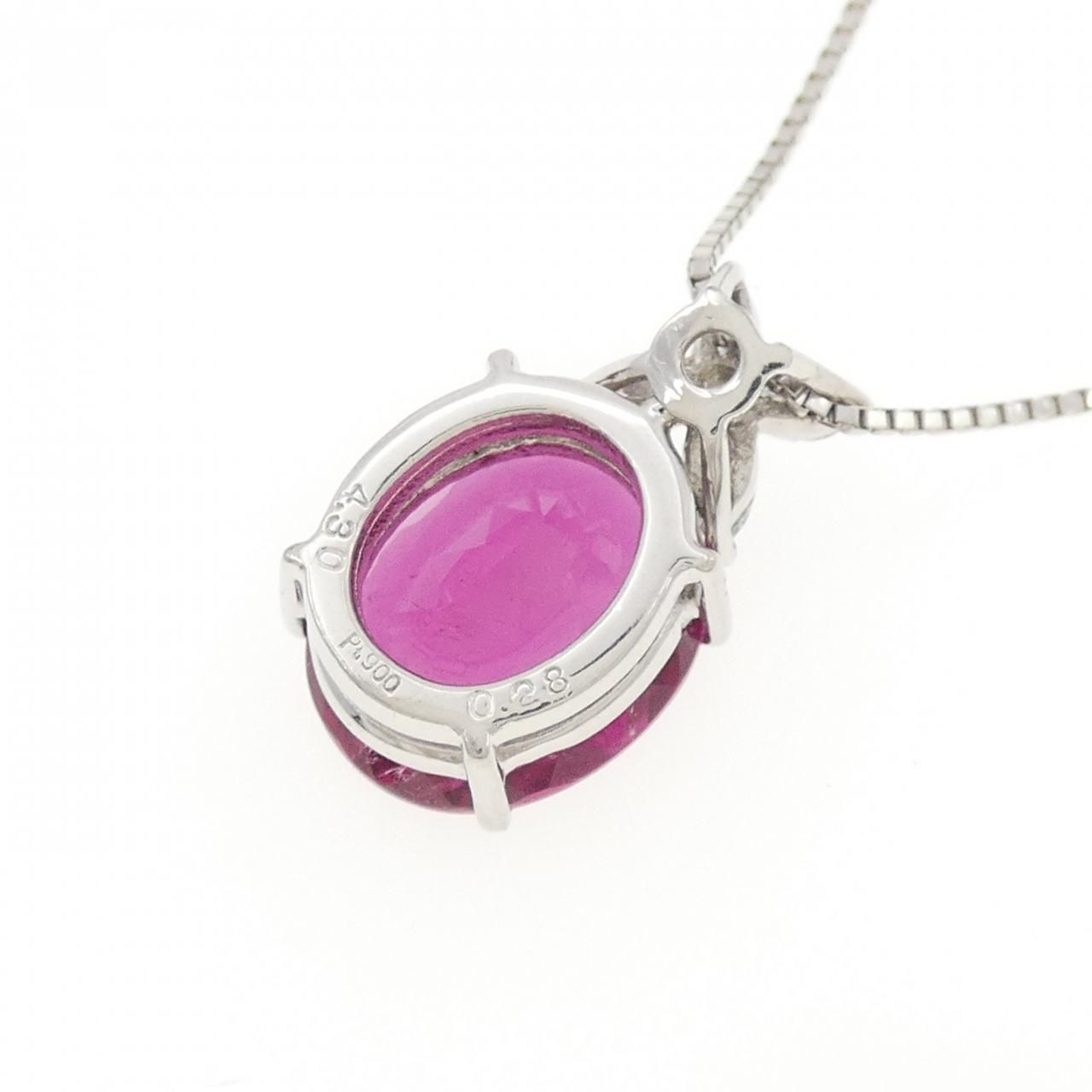 PT900/PT850 ルベライトトルマリン ネックレス 4.30CT - メルカリ 