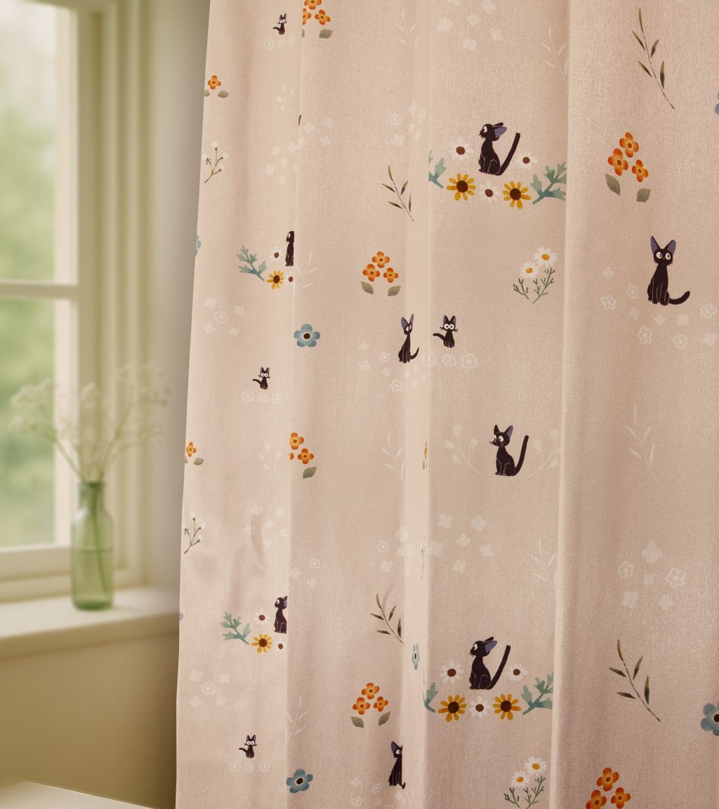 魔女の宅急便　ジジ ブラウン 遮光カーテン　レースカーテン 魔女の宅急便 ジジ ブラウン 遮光カーテン レースカーテン 魔女の