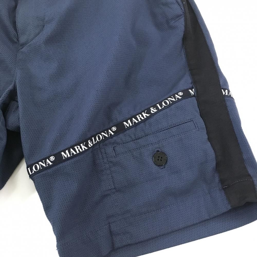 価格 マークアンドロナ ハーフパンツ ネイビー 織生地 ロゴテープ メンズ 44 S ゴルフウェア 2025年 木村拓哉着用モデル MARK＆LONA WWW_NOITHATQUANGTHANH_NET