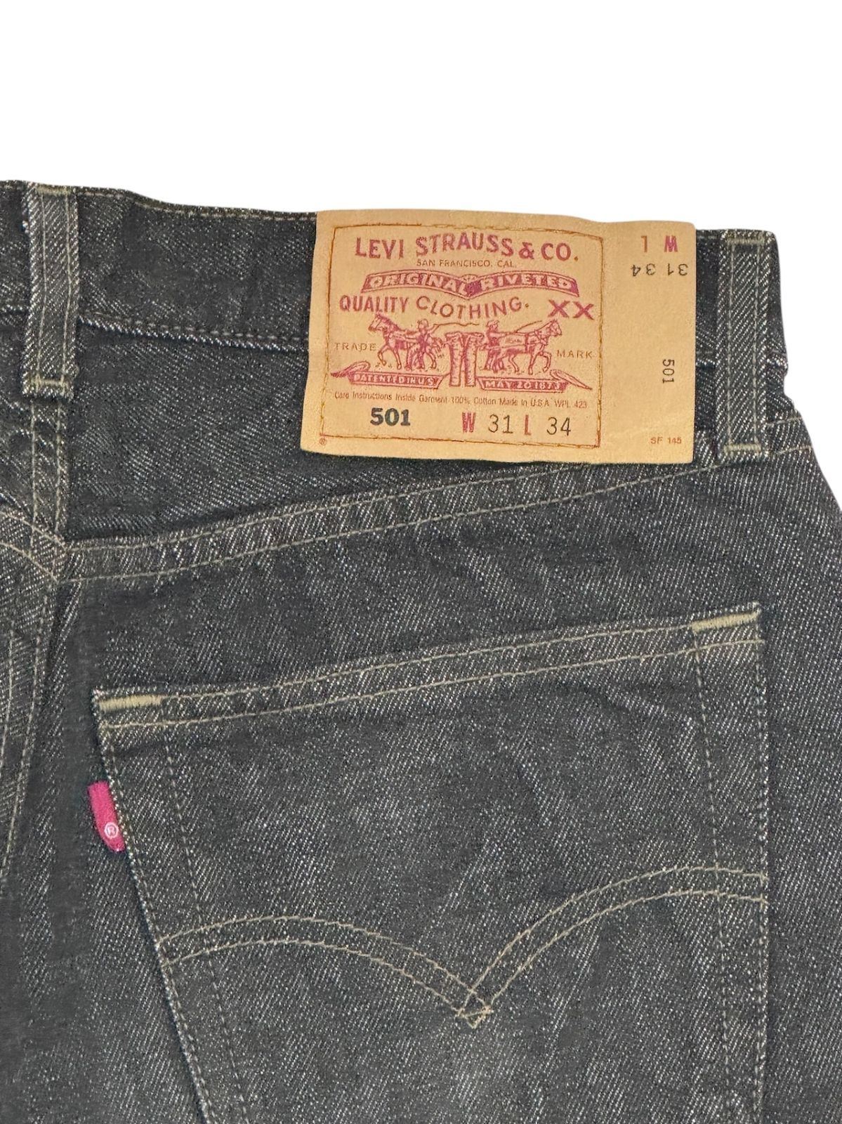 00s Levi's 501 先染めブラックデニム｜USA製 W31 L34（実寸W76