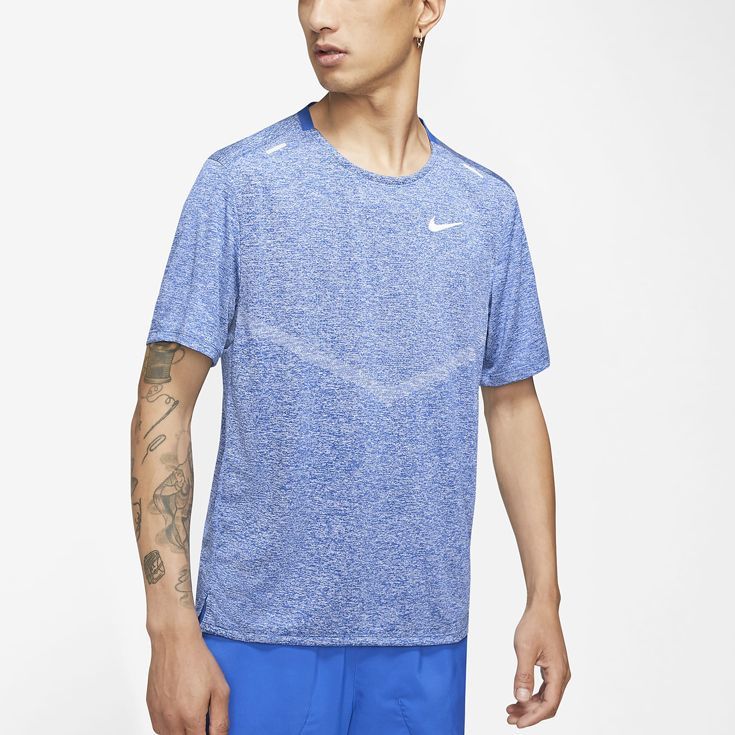 ナイキ nike Dri-FIT ライズ 365 ランニングTシャツ 半袖 メンズ 男性【cz9185-482】陸上・ランニング用品 XL (482)ゲームロイヤル/ヘザー