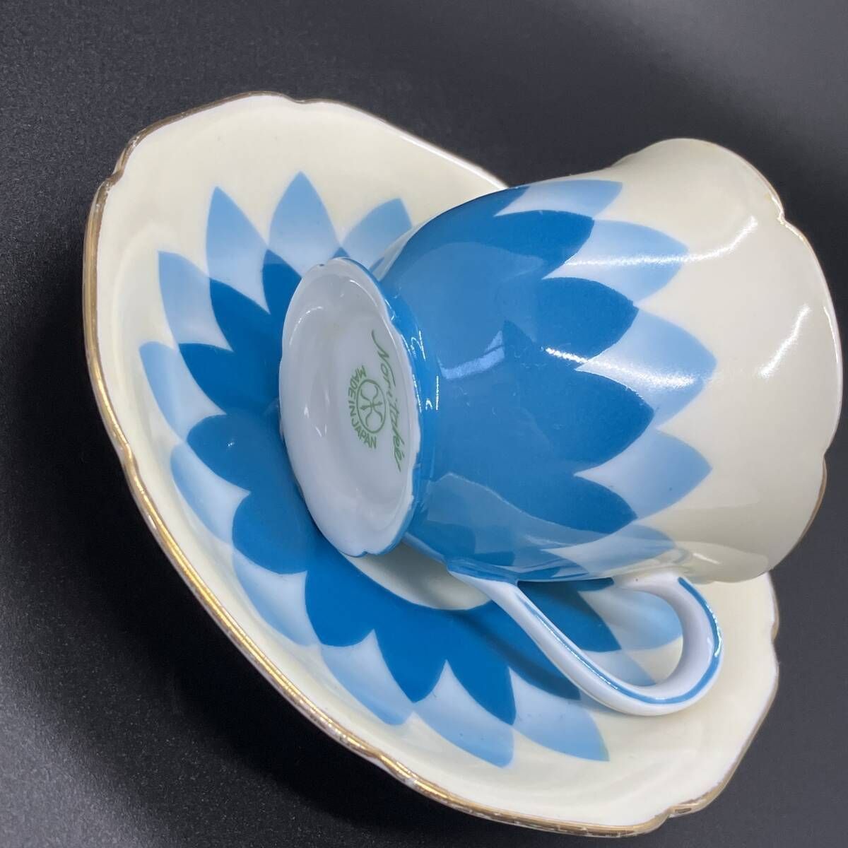 オールドノリタケ デミタス カップ&ソーサー アールデコ クリーム