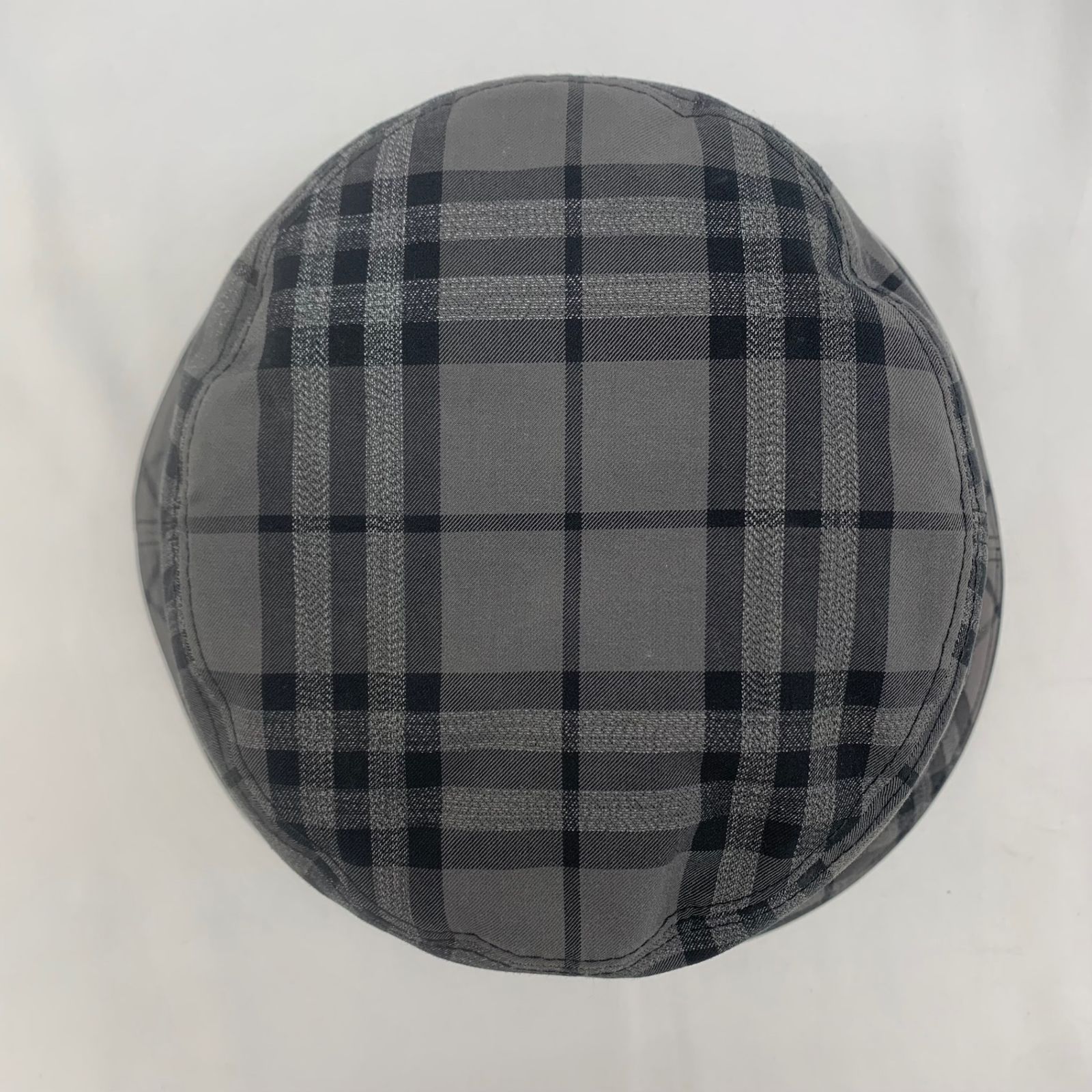 BURBERRY バケットハット グレー チェック グレー ブラック金具 コットン ポリエステル