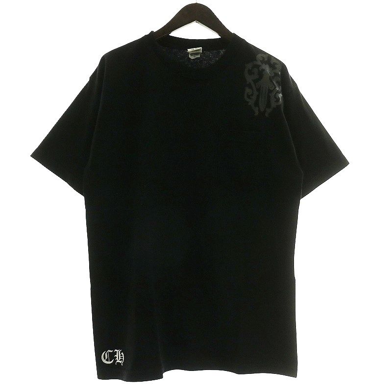 クロムハーツ CHROME HEARTS OLD バックセメタリークロスプリント Tシャツ カットソー 半袖 クルーネック ロゴ プリント L 黒 ブラック |XZ GY18