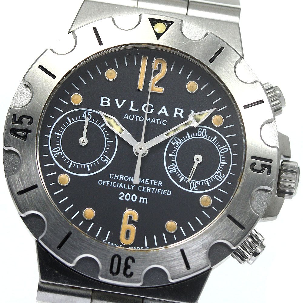 ブルガリ BVLGARI SCB38S ディアゴノ スクーバ クロノグラフ 自動巻き メンズ 保証書付き_769087