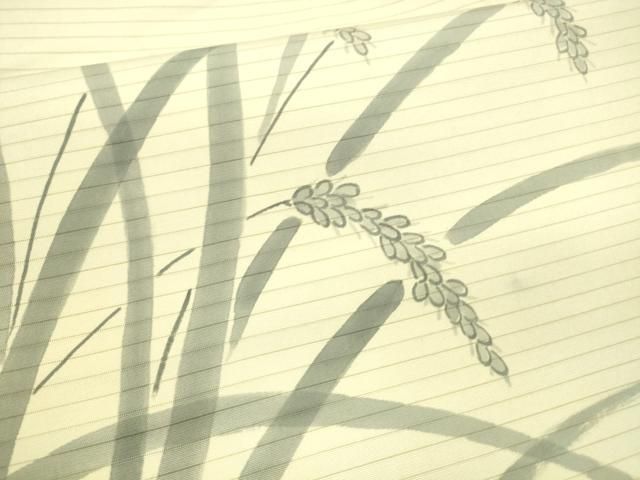 平和屋着物＊夏物 絽塩瀬 九寸名古屋帯 手描き 稲穂 正絹 逸品