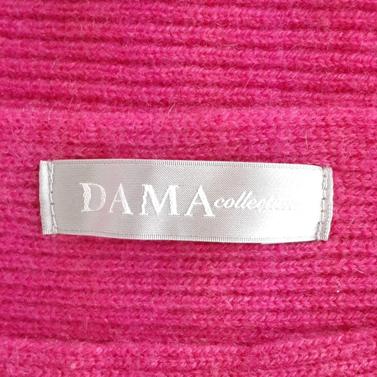 DAMAcollection(ダーマコレクション) 長袖セーター サイズL レディース - ダークネイビー×ライトブラウン DAMAcollection(ダーマコレクション) 長袖セーター サイズL