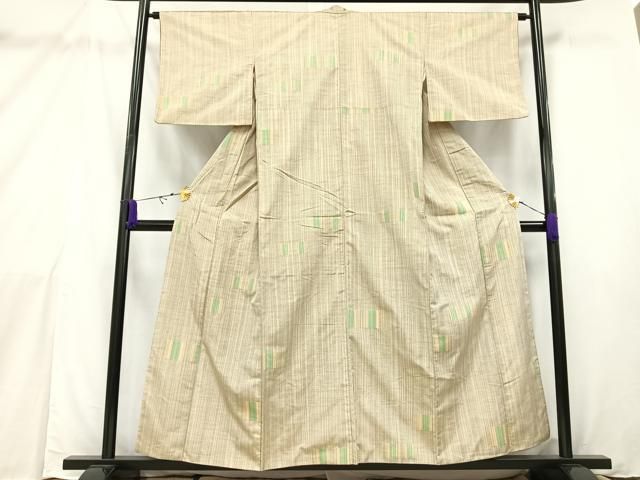 平和屋着物○上質な紬 変わり格子 正絹 逸品 未使用 AAAY9018ck