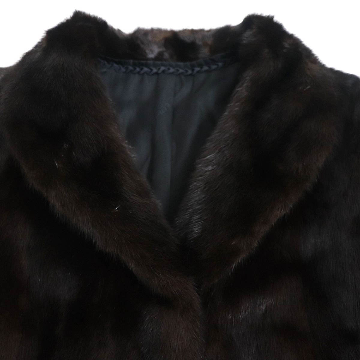 極美品▽OS FUR MINK ミンク 本毛皮大判ショール/ストール ダーク