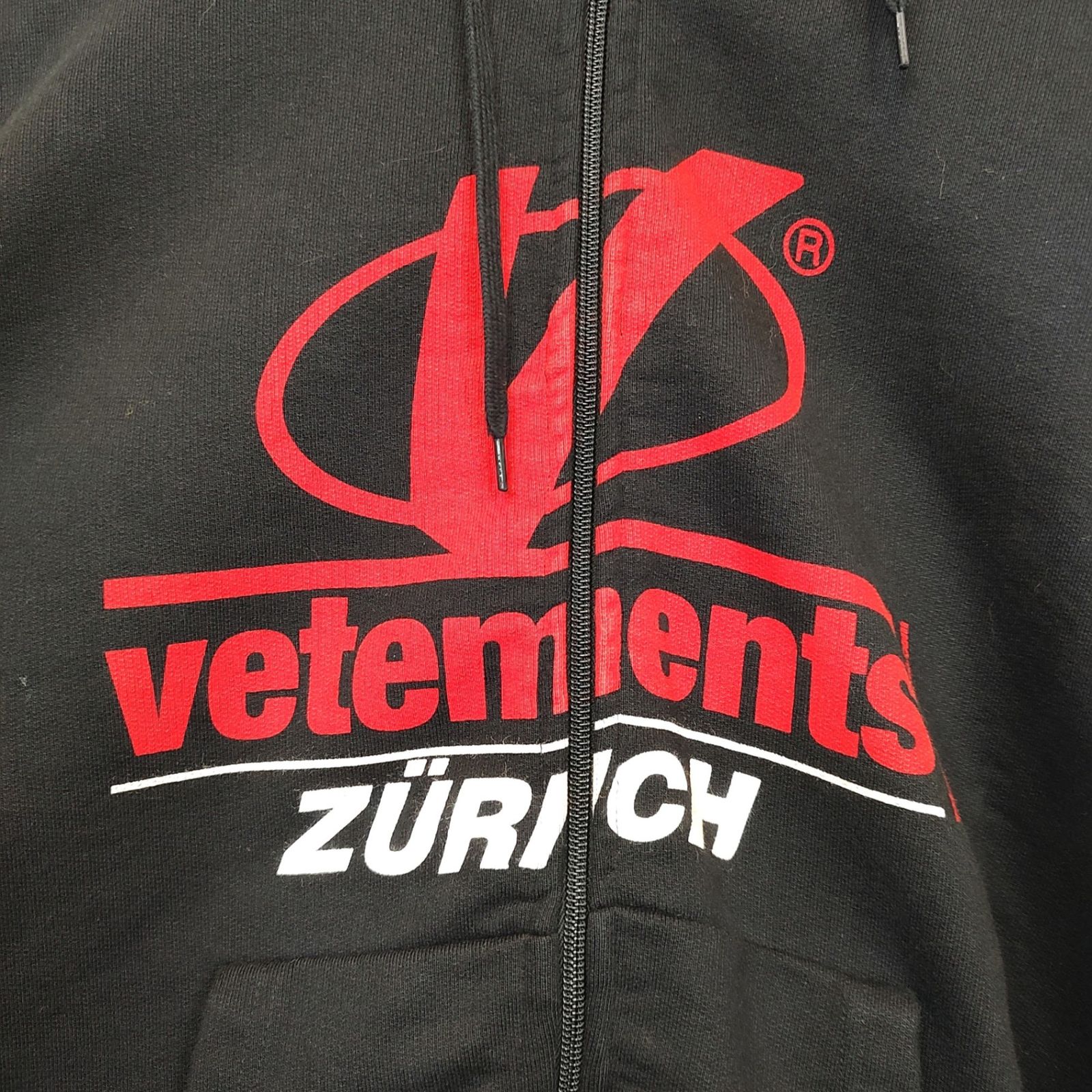 VETEMENTS ヴェトモン 18SS ZURICH 再構築 ジップアップ パーカー 