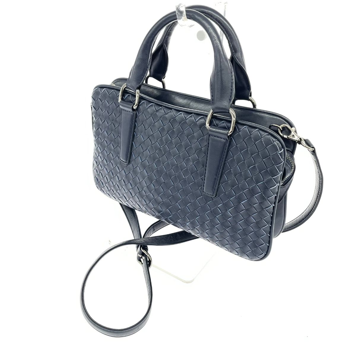 美品 HAMANO ハマノ 2WAYハンドバッグ 2WAYバッグ ネイビー