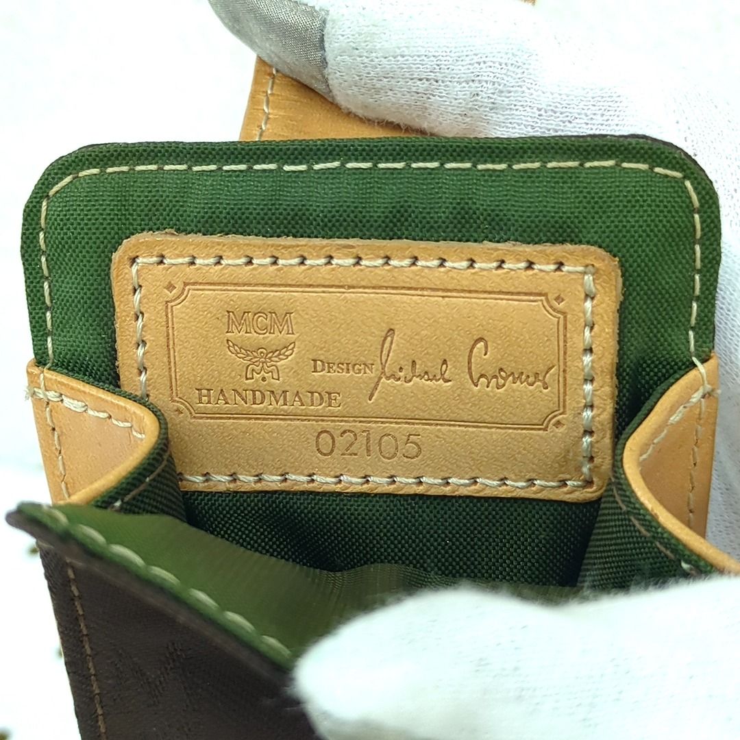 MCM エムシーエム ロゴ メガネケース ブラウン ナイロン レザー