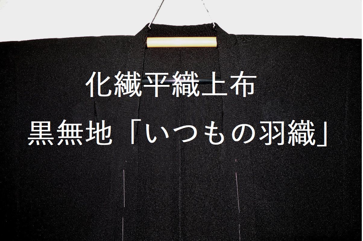 化繊平織上布 男の いつもの羽織 黒無地 ４サイズ M L LL 3L 新企画 洗える単衣の羽織です