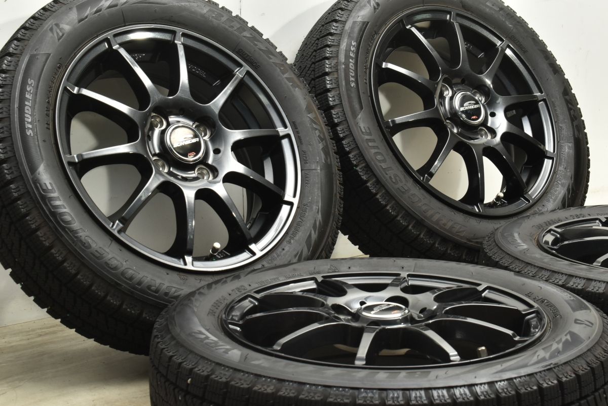 スタッドレス シュナイダー 14in 4.5J 43 PCD100 ブリヂストン ブリザック VRX2 155 55R14 ザッツ ゼスト アルト ワゴンR ミラ ムーヴ