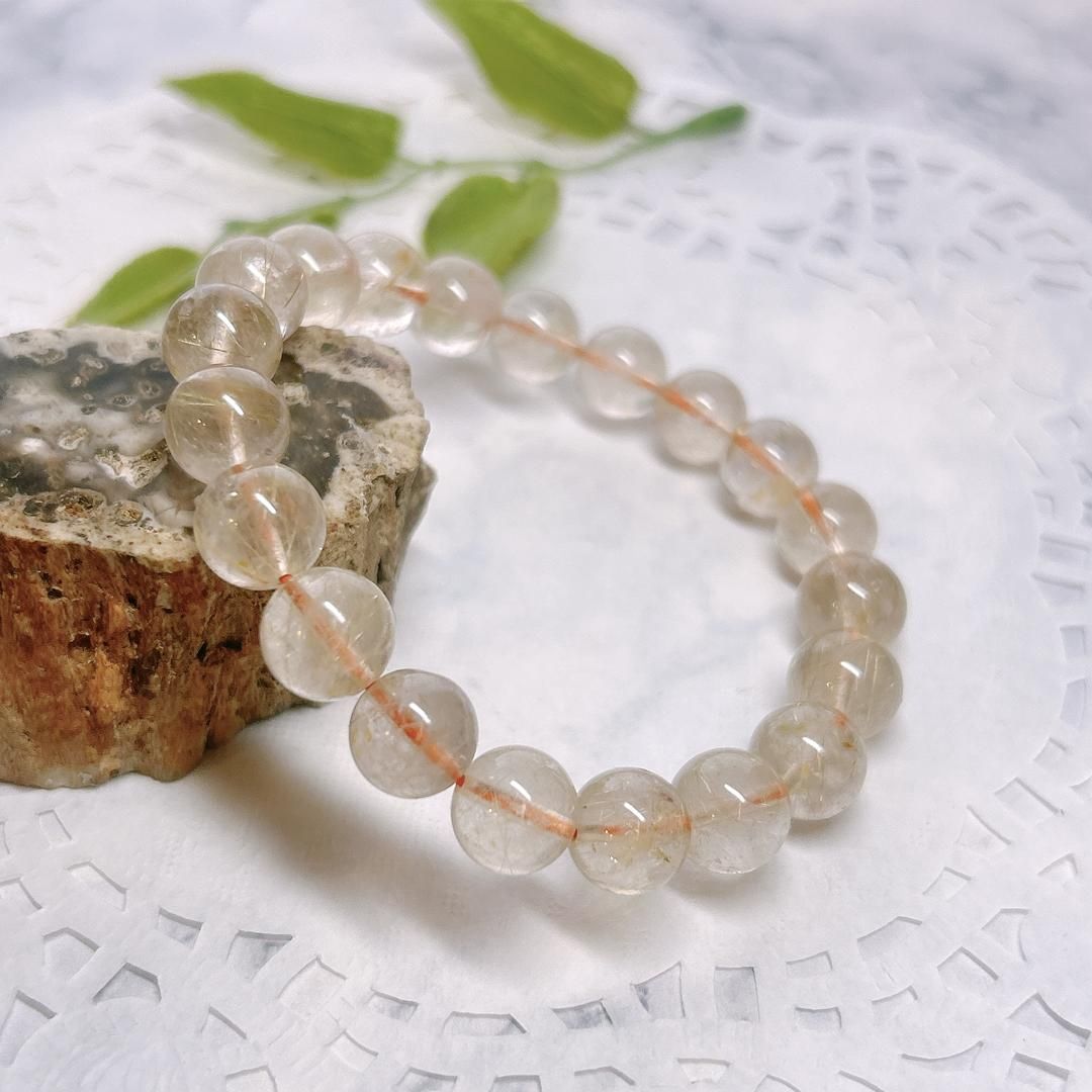 【E11862】ゴールデンルチルクォーツ＊8＊ブレスレット＊仕事＊お金＊Golden Rutile Quartz Bracelet