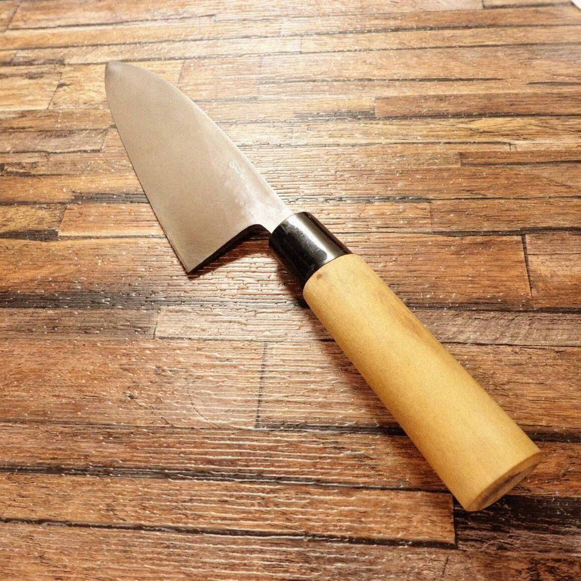 郷右馬允義弘 出刃包丁 研ぎ済 片刃 ハガネ 170 mm