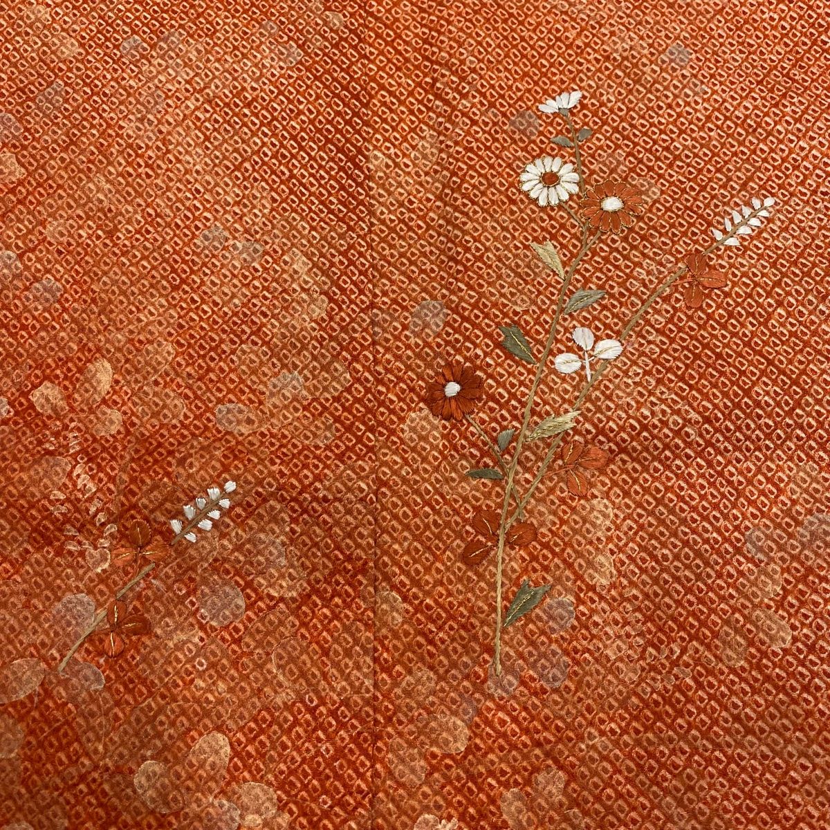 付下げ 身丈162cm 裄丈64cm M 袷 ますいわ屋 草花 萩 刺繍 絞り