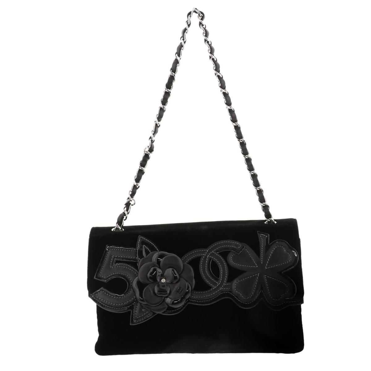 ★25メティエダール★【CHANEL】美カメリアベロアショルダー CHANEL (シャネル) カメリア・チェーンショルダー バッグ