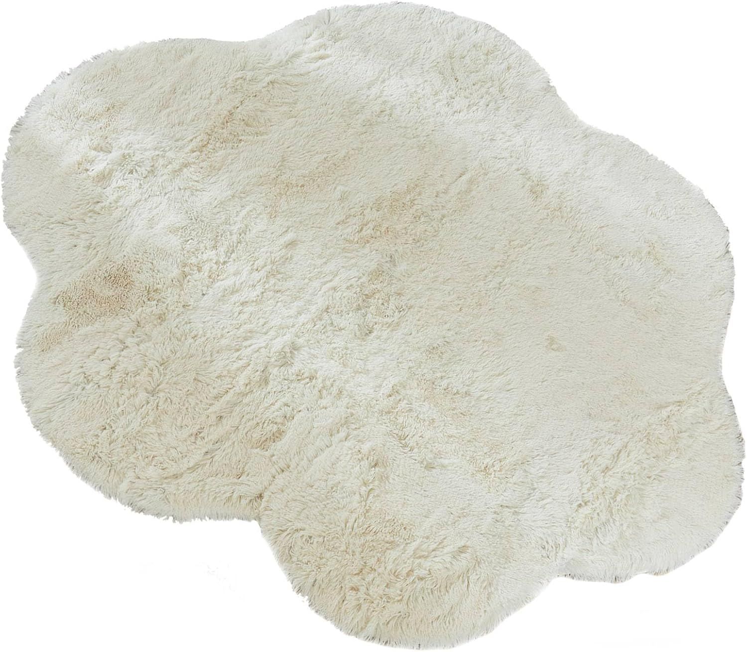 Amazonから発送 グラムスタイル ラグ 洗える ラグマット 滑り止め付 抗菌 防臭 オールシーズン対応 雲形 190x235cm スノー