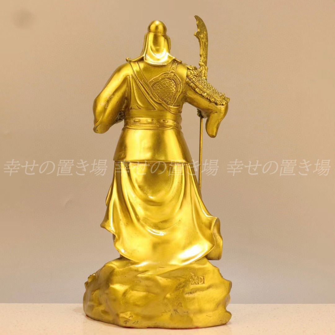 関羽像 武财神 三国志 ゴールド 金 武士像 置物 オブジェ 縁起物 関羽像 武财神 三国志 ゴールド 金 武士像 置物 オブジェ 縁起物