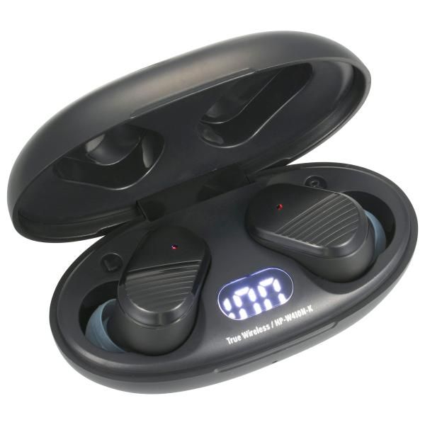 【新品・3営業日で発送】OHM オーム電機 完全ワイヤレスステレオイヤホン(防塵防水性能IP54／残量デジタル表示／Type-C接続／ブラック) HP-W410N-K