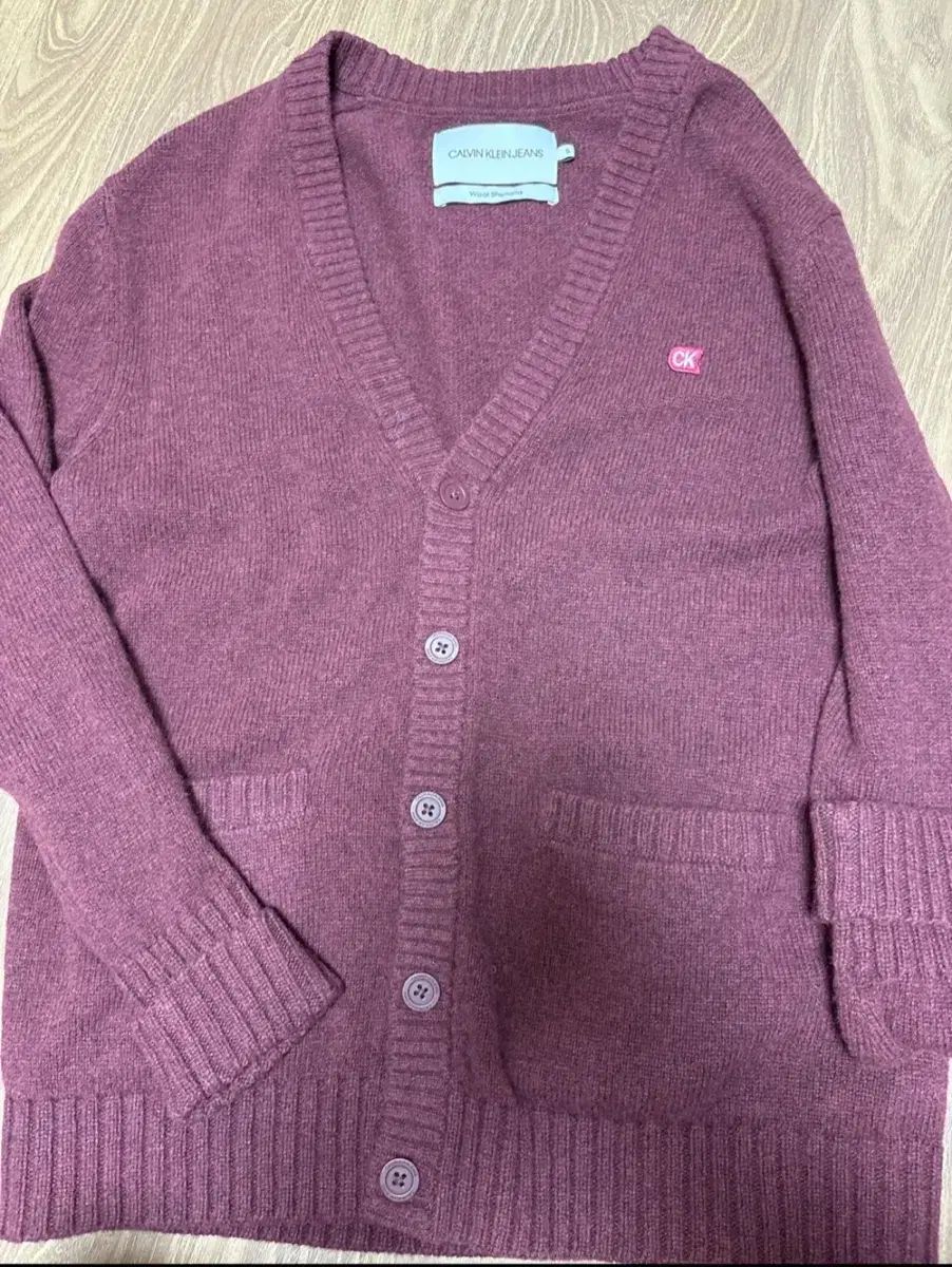 Calvin Klein カルバ ンクライン シェランド ウール カーディガン S