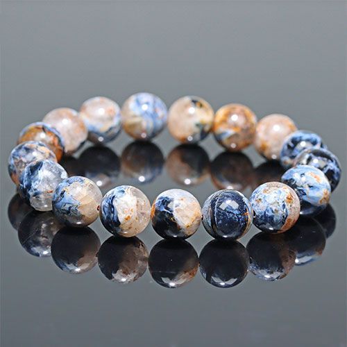 K1998-3〕約12mm デニムピーターサイトシリカ ブレスレット ナミビア産