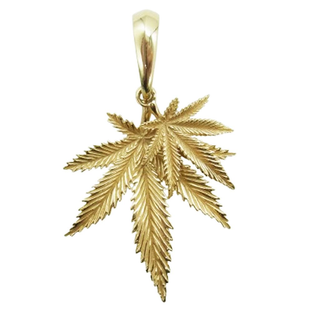 AVALANCHE アバランチ 9121300001458 10K イエローゴールド ダブルリーフ ウィードモチーフ ペンダントトップ 2.3g ゴールド系