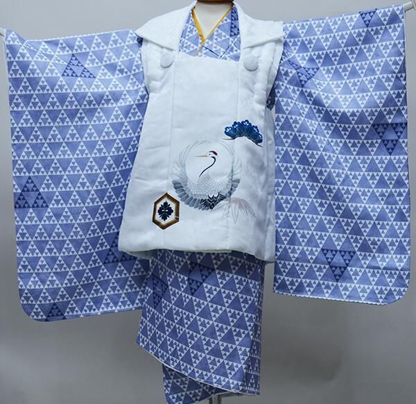 七五三 三歳 男児 被布着物セット 鶴 祝着 三才 3歳 3才 男の子 NO39237