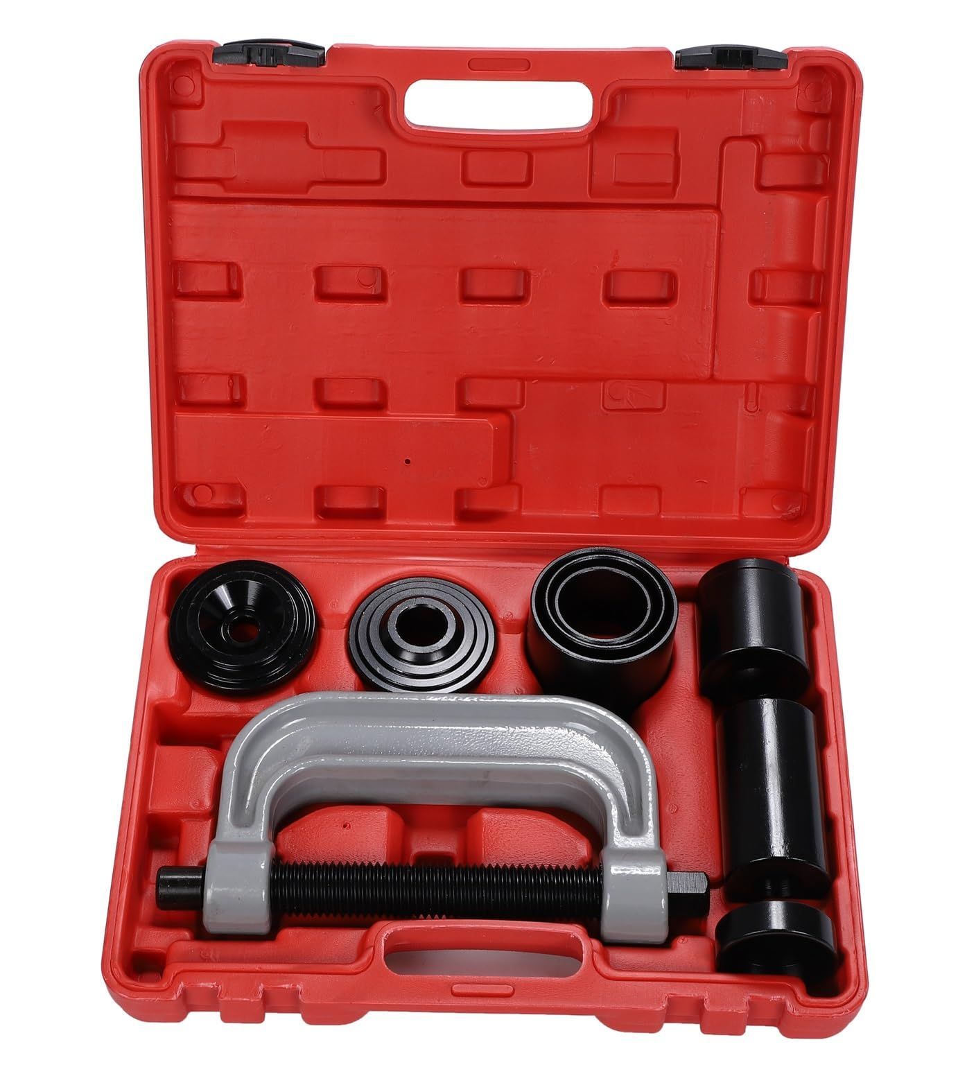 赤色ケース [Partools] ボールジョイント プーラー プレスツール 取り外し アダプター付き 脱着工具 (赤色ケース)