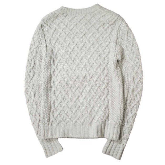 Drawer ウール配色クルーネックニット Drawer ドゥロワー ウールカシミヤ ケーブルクルーネックニット