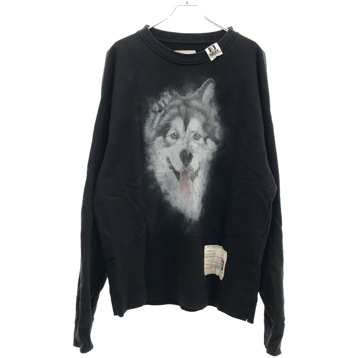 Maison MIHARA YASUHIRO メゾン ミハラヤスヒロ 24SS DOG PRINTED PULLOVER ドッグプリントスウェットトレーナー A12PO673 ブラック 48